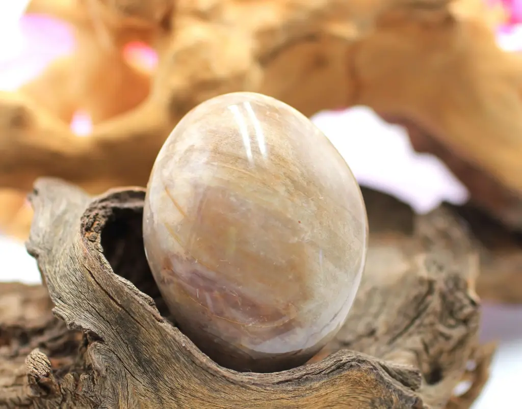 Galet en bois pétrifié