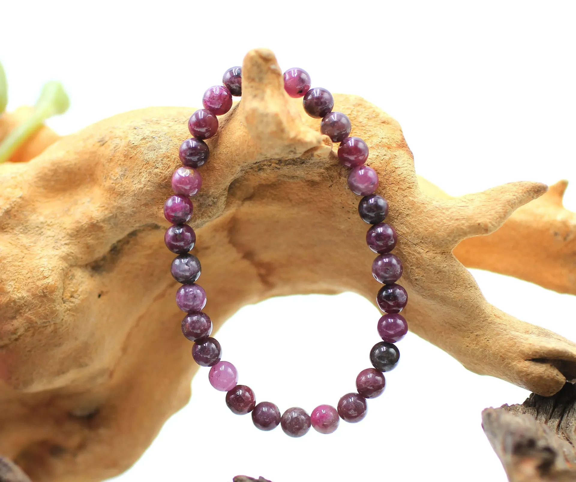 Bracelet en perles 6mm en Rubis