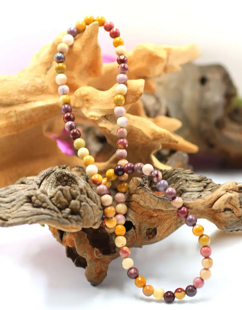 Collier en perles 6mm en Jaspe mokaïte