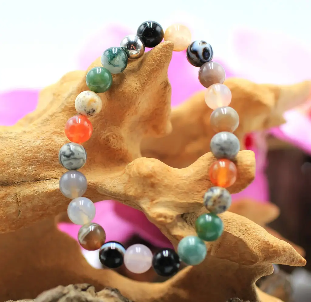 Bracelet en perles 8mm Full Agate