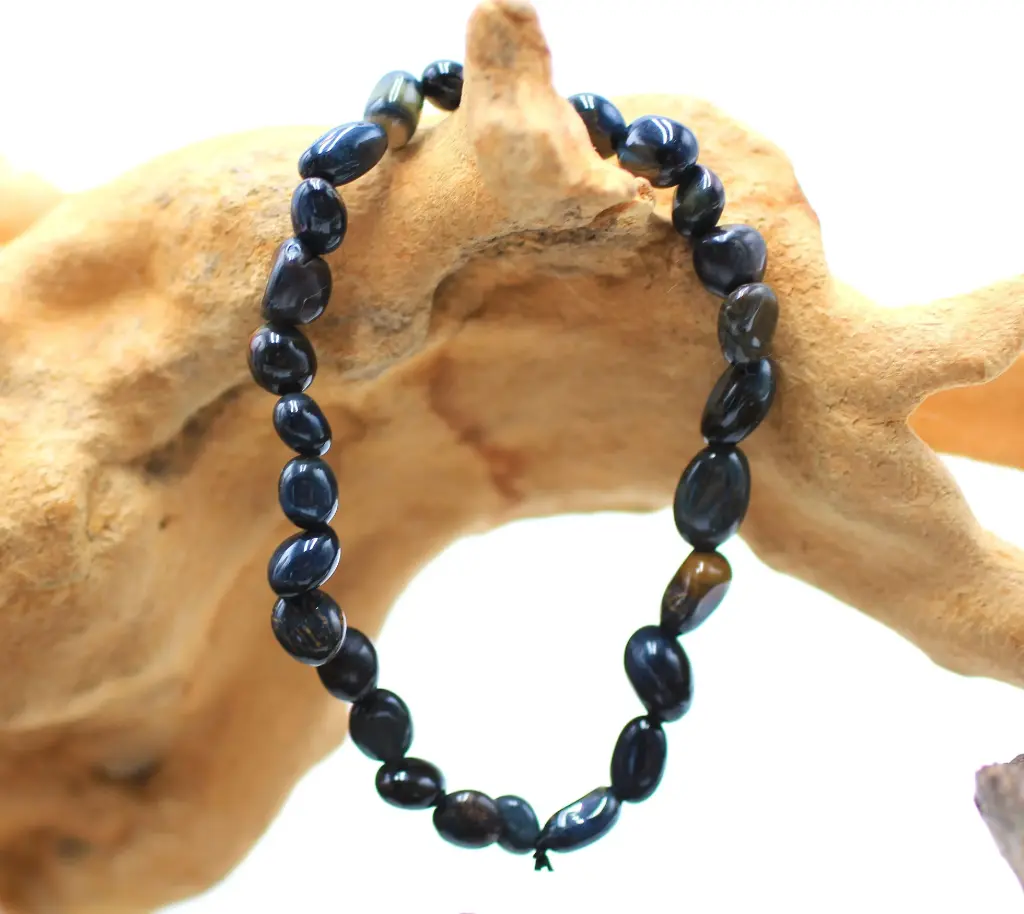 Bracelet en perles asymétriques en Œil de faucon