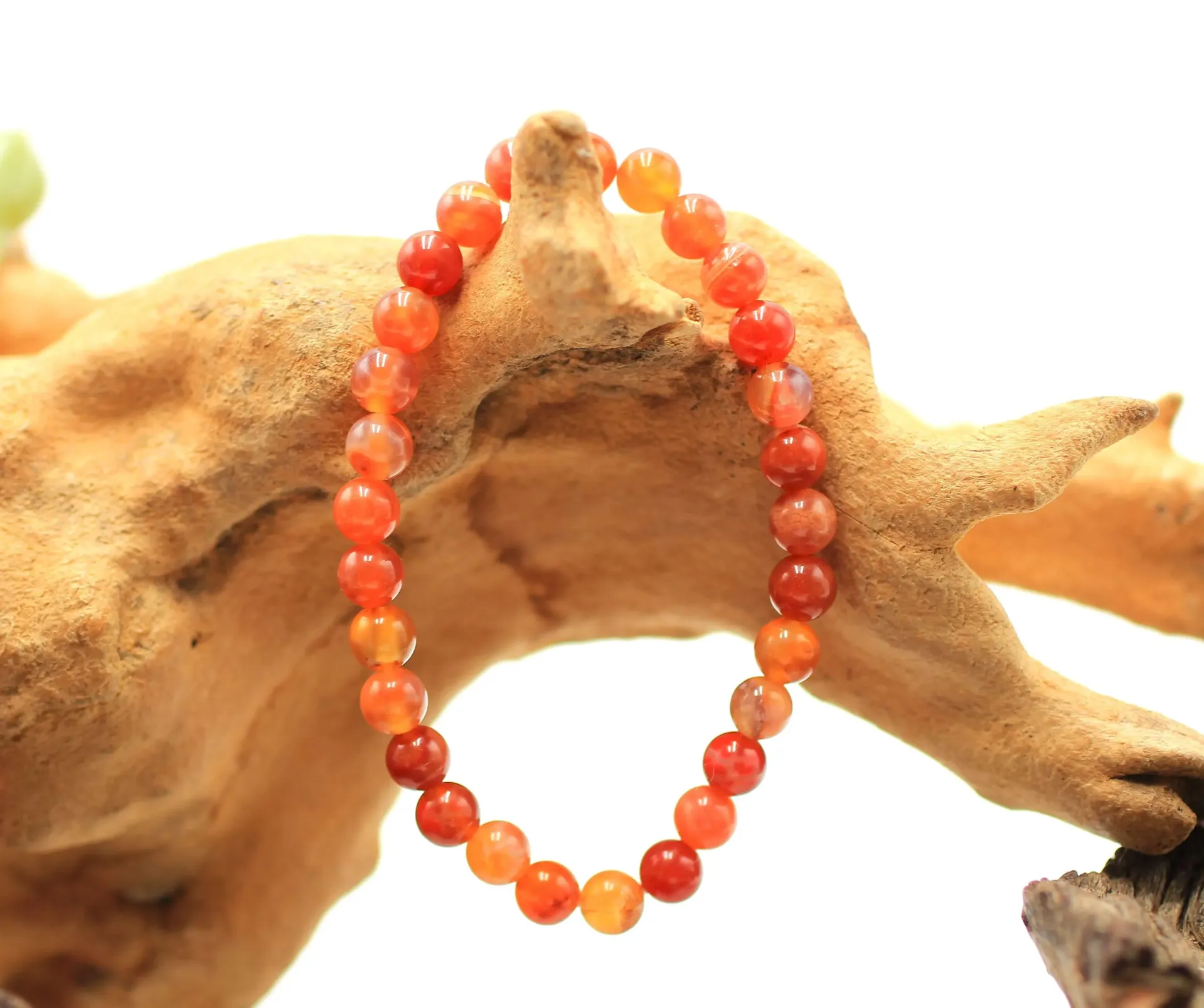 Bracelet en perles 6mm en Agate feu