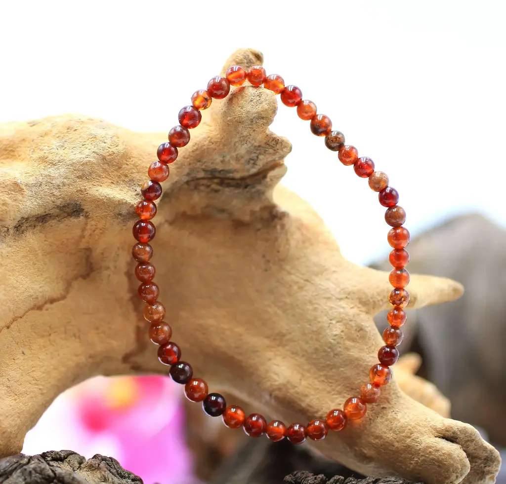 Bracelet en perles 4mm en Hessonite