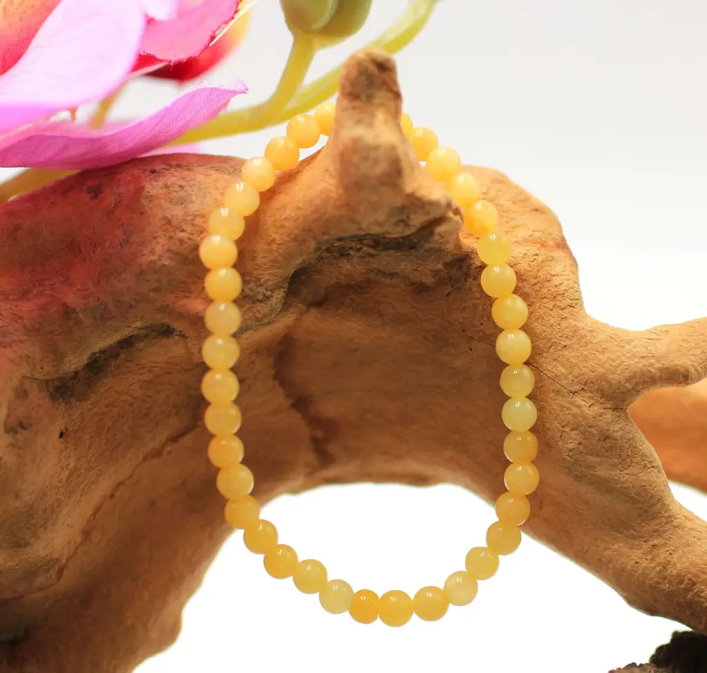 Bracelet en perles 4mm en Calcite orange