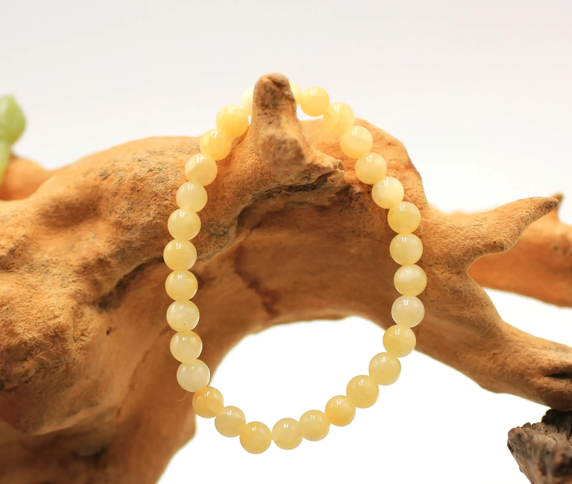 Bracelet en perles 6mm en Calcite orange