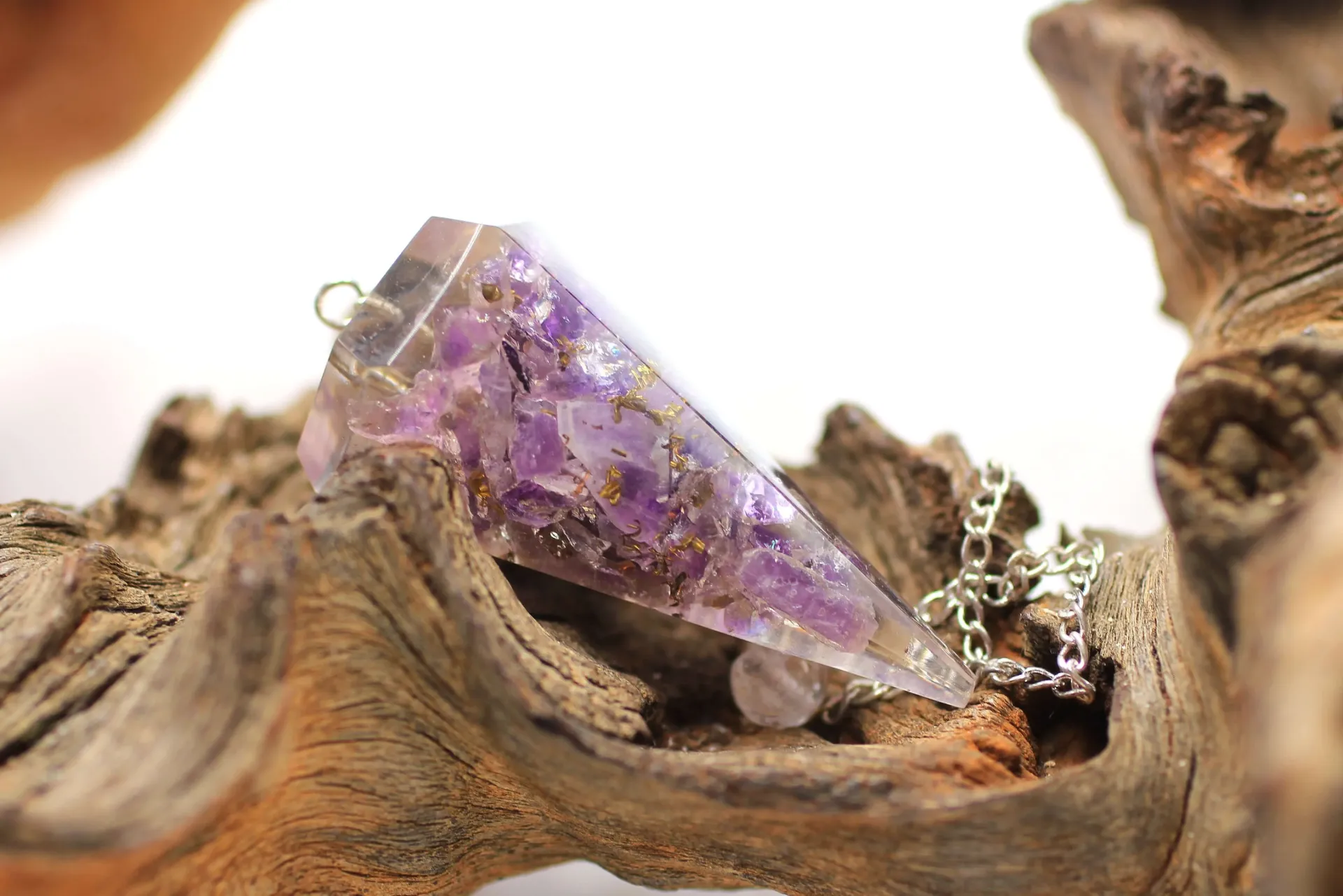 Pendule en Orgonite et Améthyste