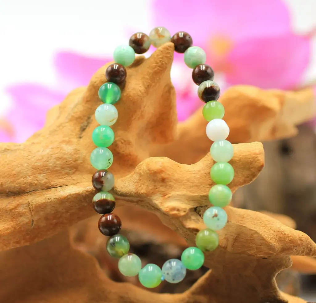 Bracelet en perles 6mm en Chrysoprase