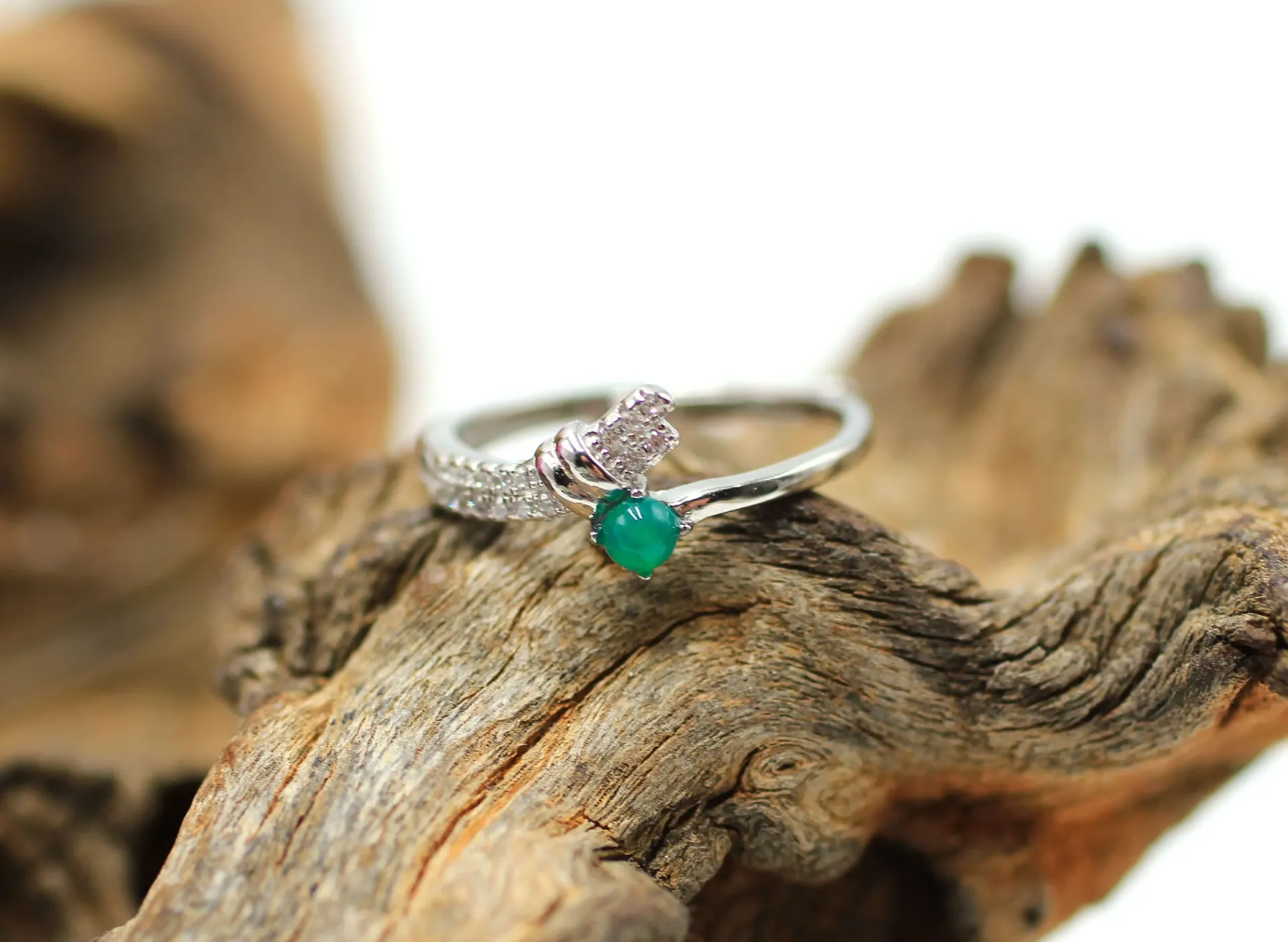 Bague réglable en Argent 925 et en Chrysoprase