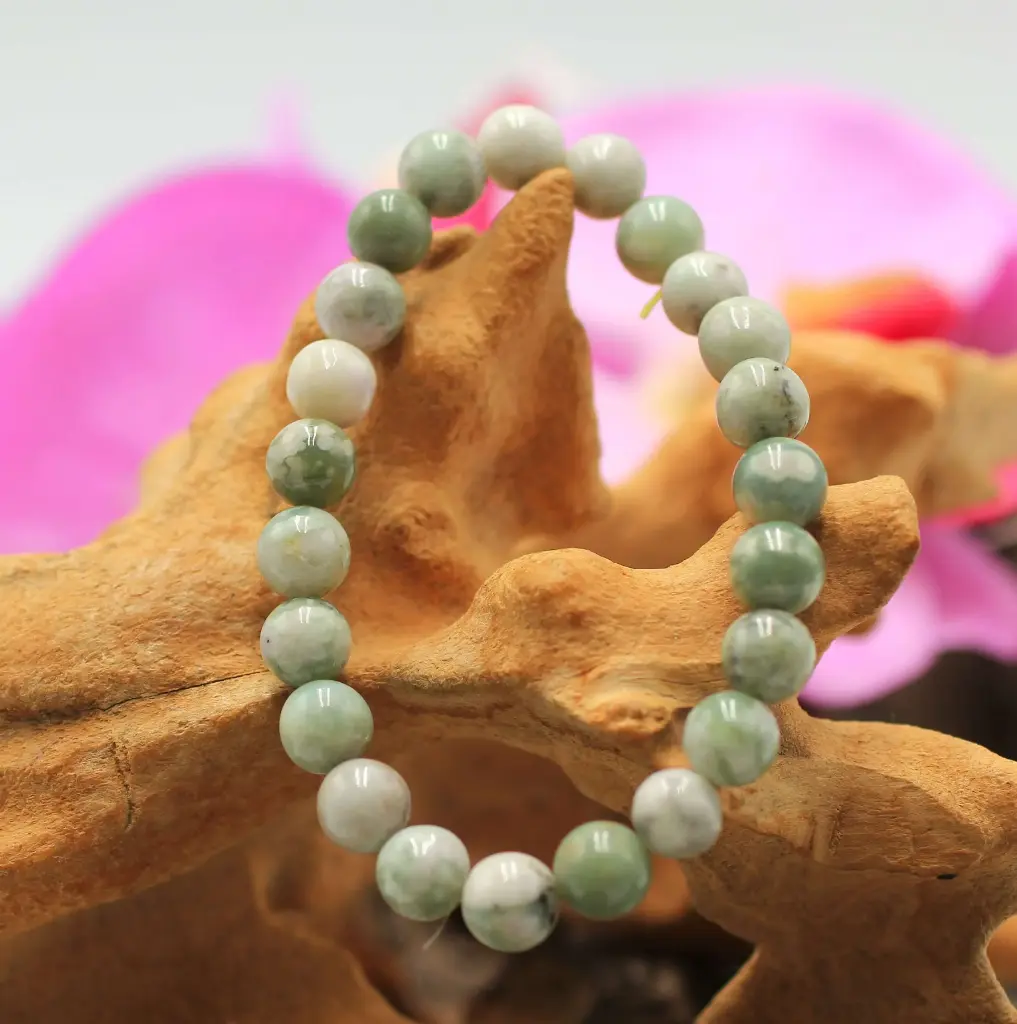 Bracelet en perles 8mm en Jade Hétian
