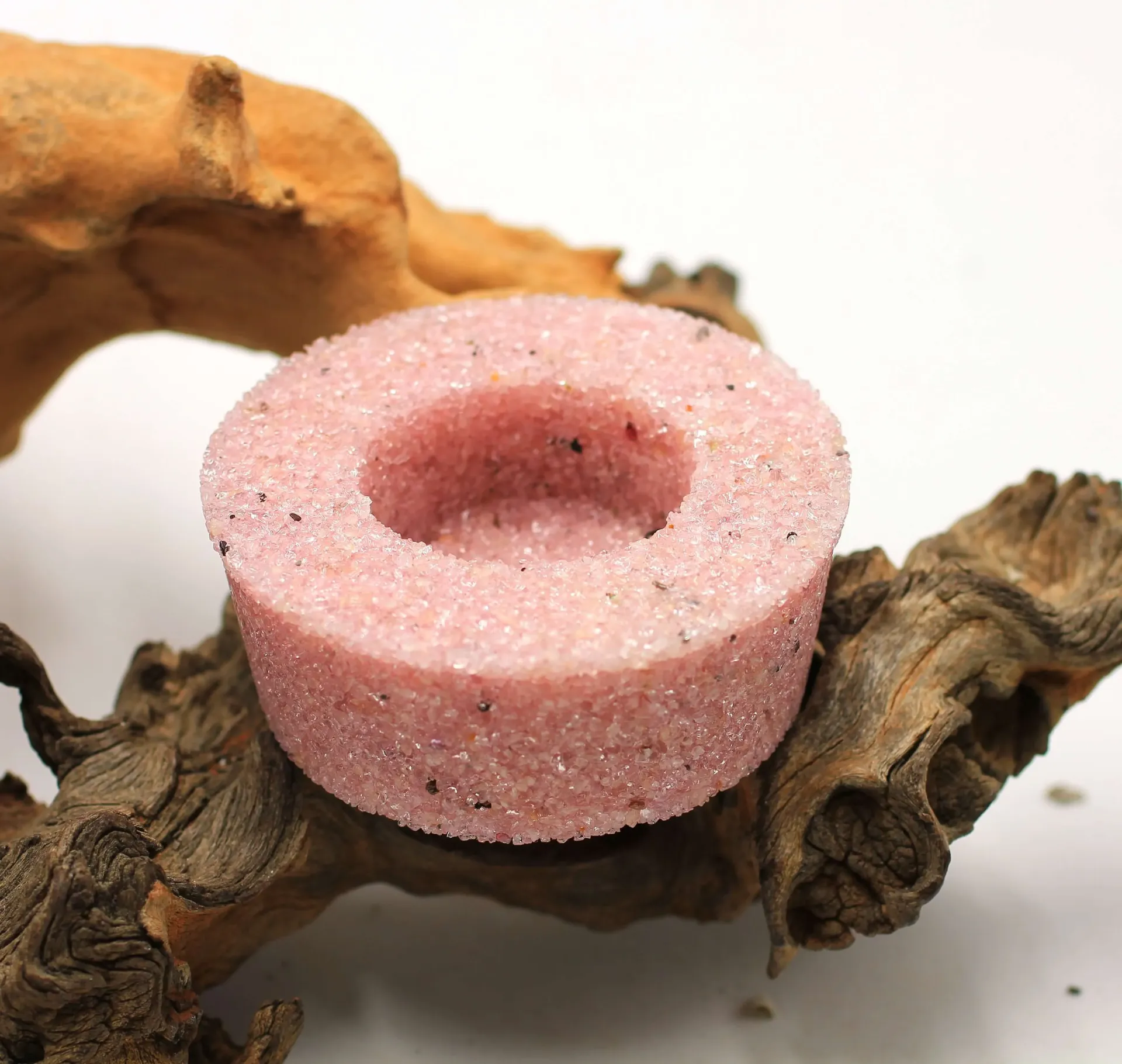 Bougeoir en Quartz rose