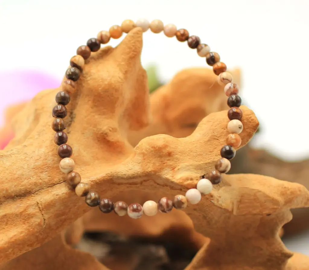 Bracelet en perles 4mm en Jaspe cappuccino