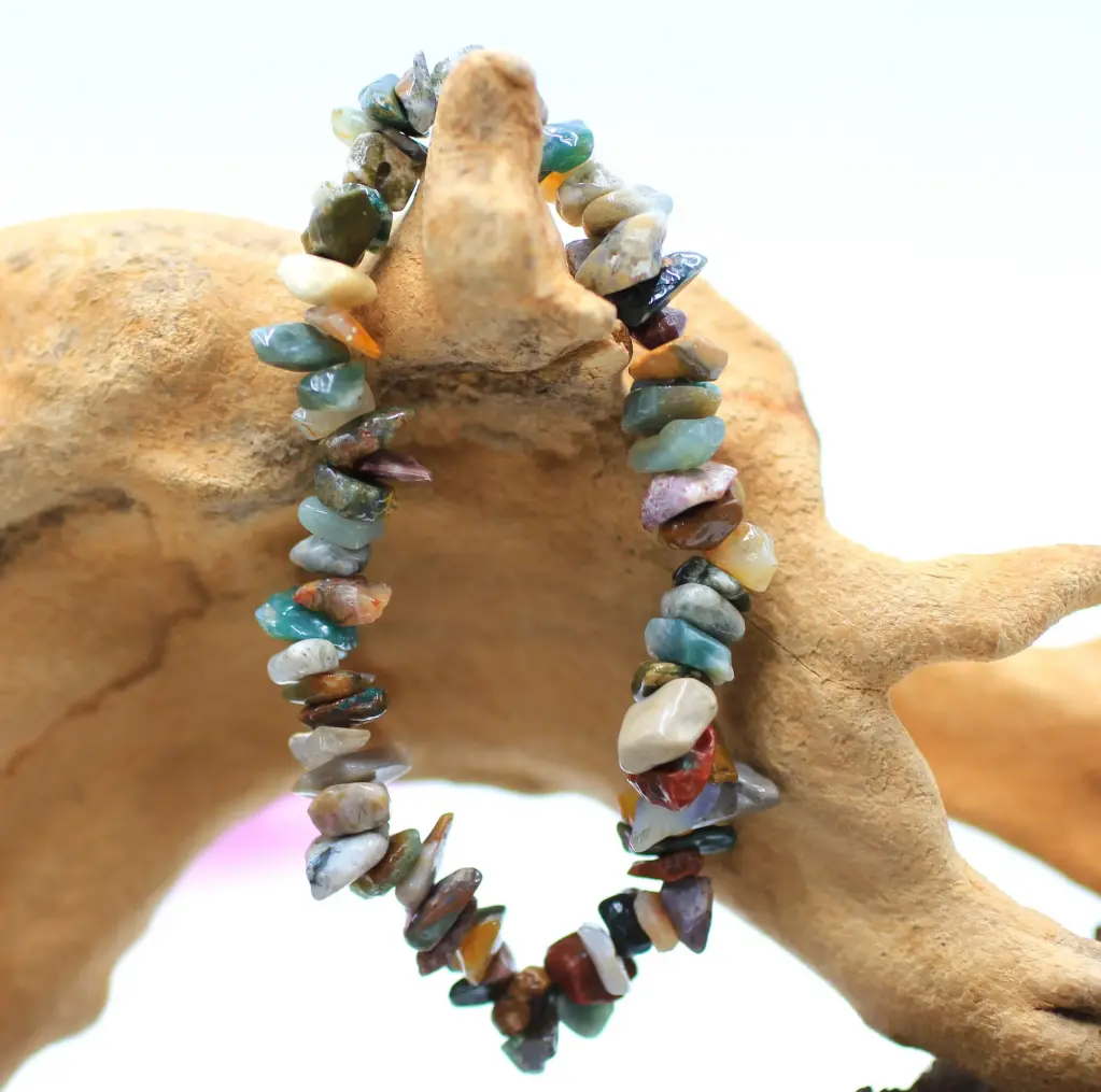 Bracelet en chips de Jaspe océan