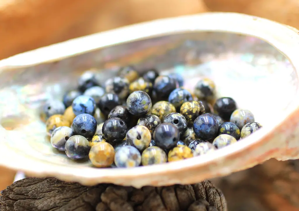 Perle 6mm en Jaspe océan bleu