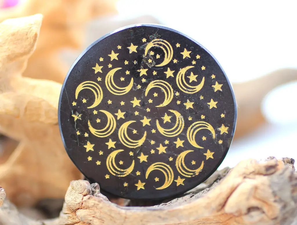 Disque ciel étoilé en Tourmaline noire