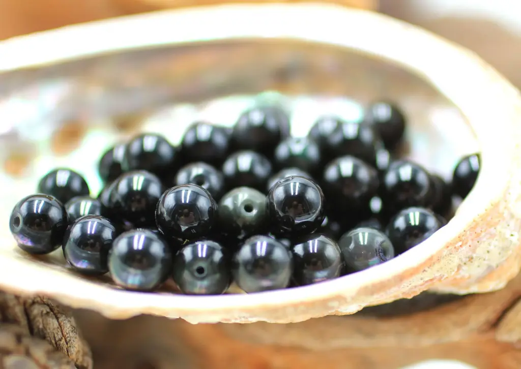 Perle 8mm en Obsidienne œil céleste