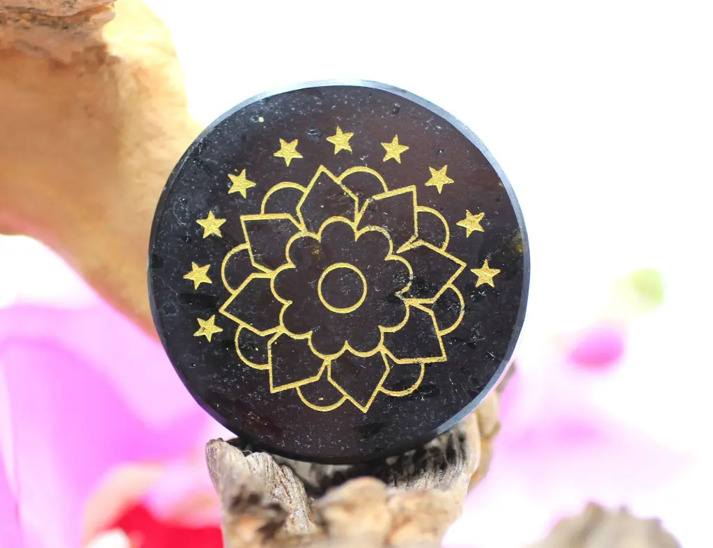 Disque lotus en Tourmaline noire