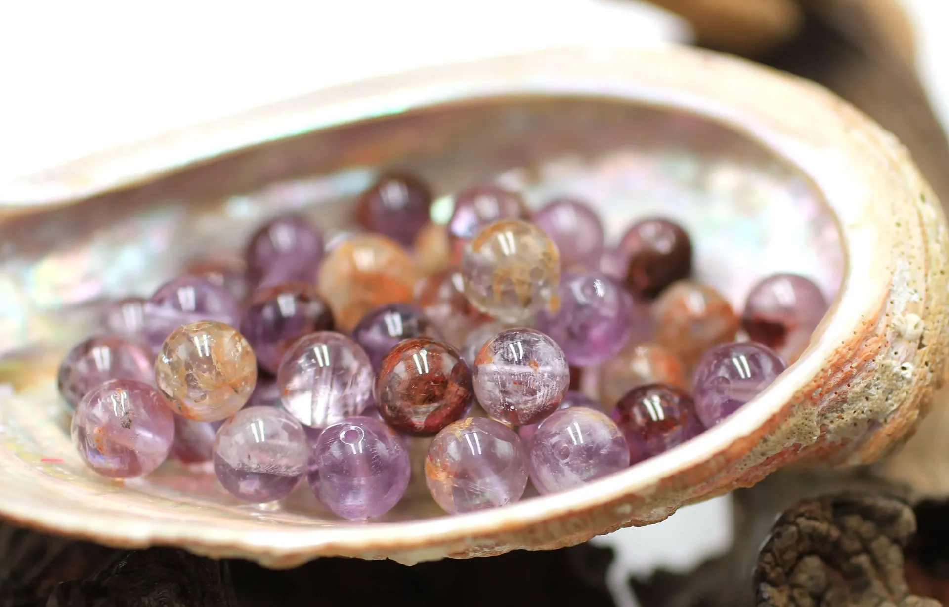 Perle 8mm en Cacoxénite