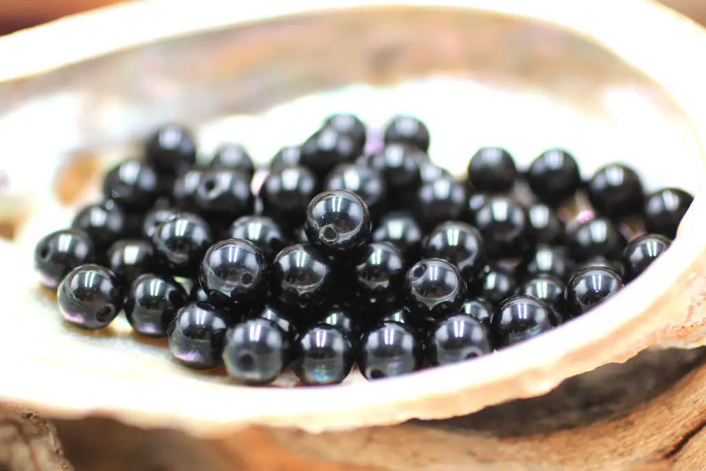 Perle 6mm en Obsidienne noire