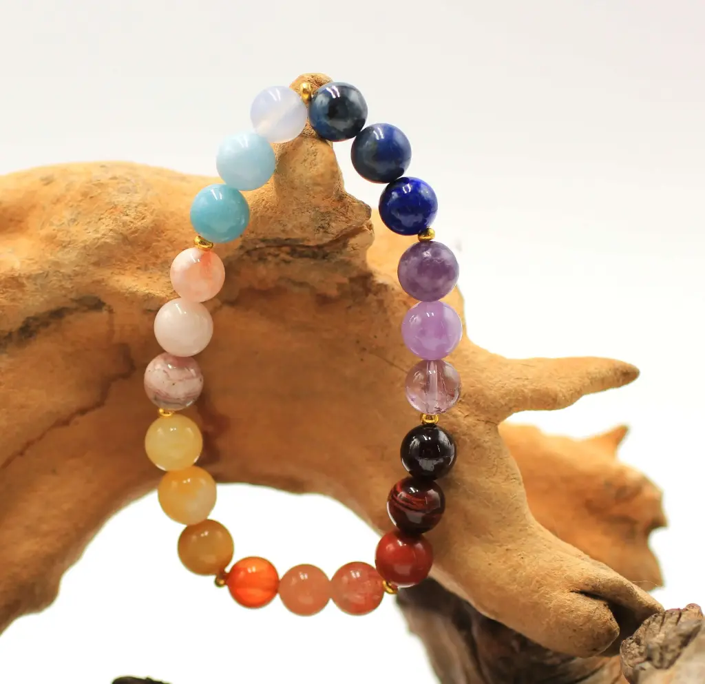 Bracelet en perles 8mm en 7 chakras by LADB