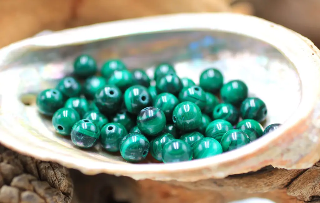 Perle 8mm en Malachite foncée