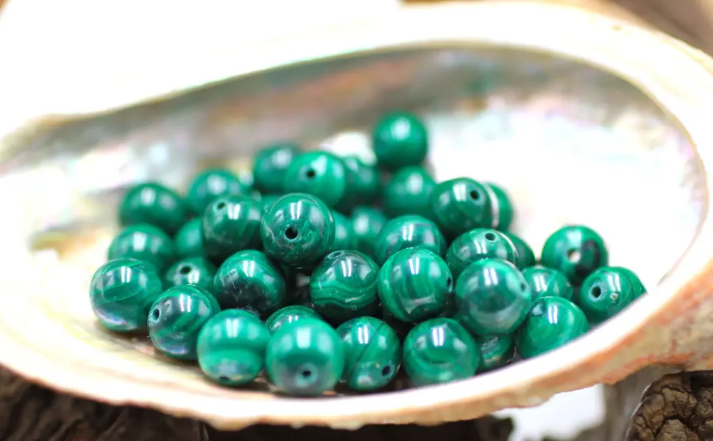 Perle 8mm en Malachite foncée