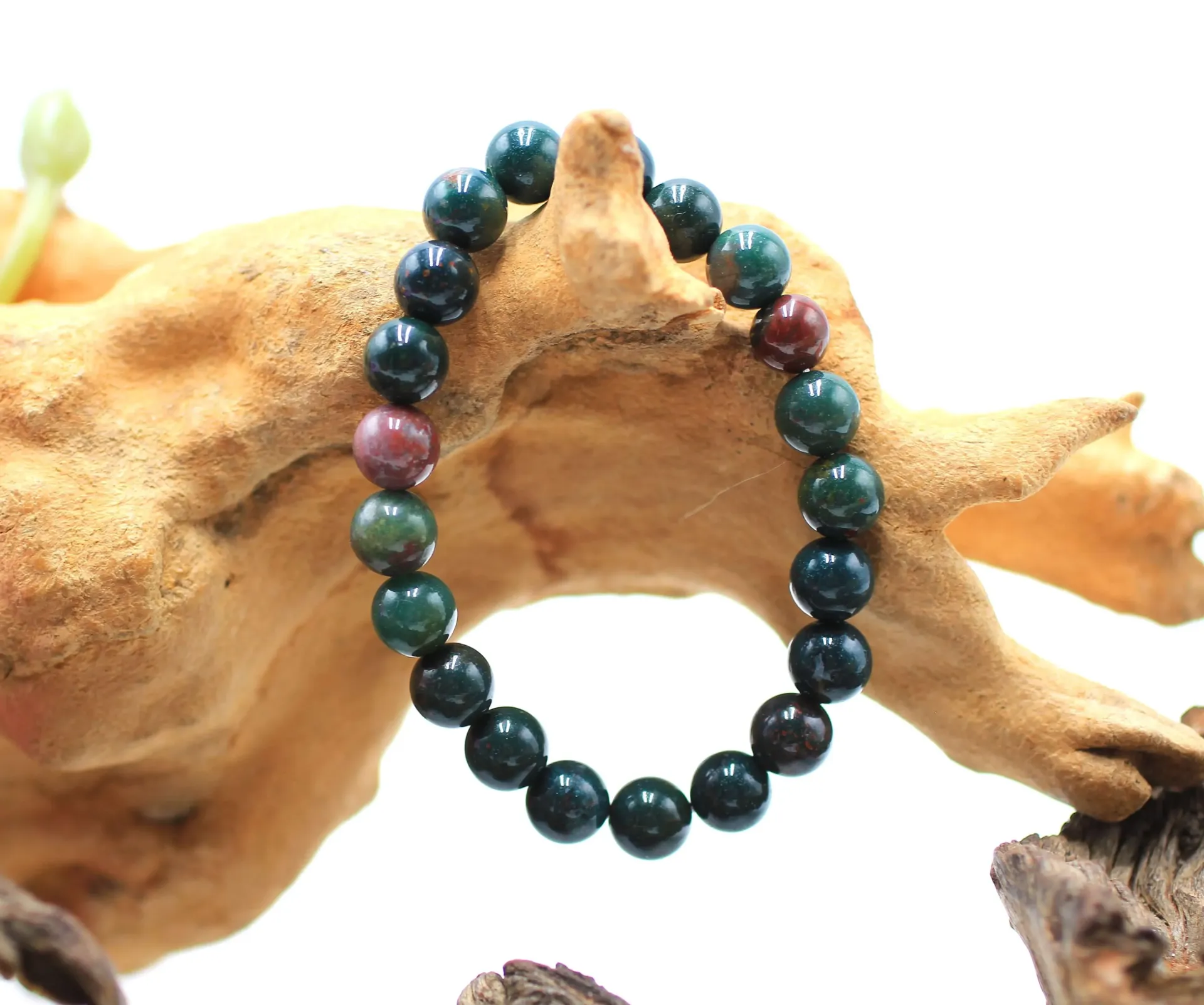 Bracelet en perles 8mm en Jaspe Héliotrope