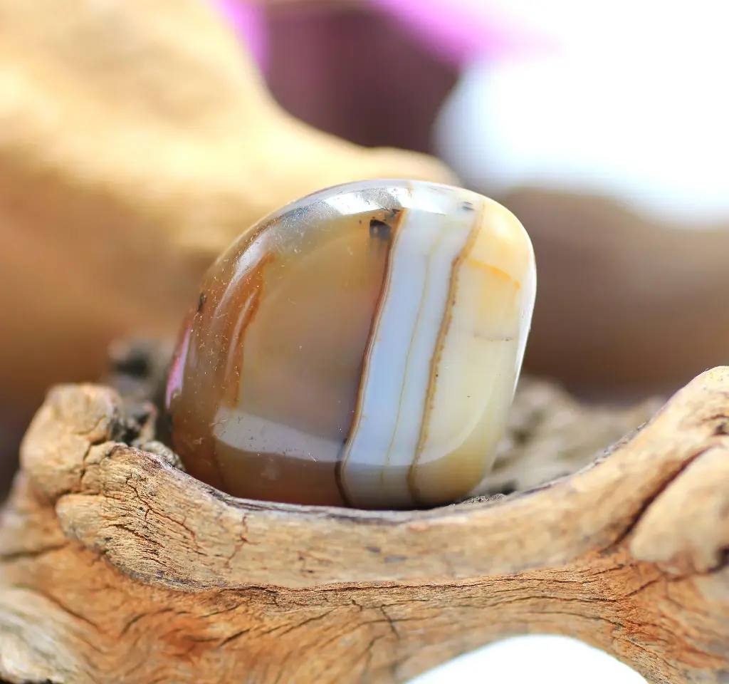 Agate du Botswana roulée