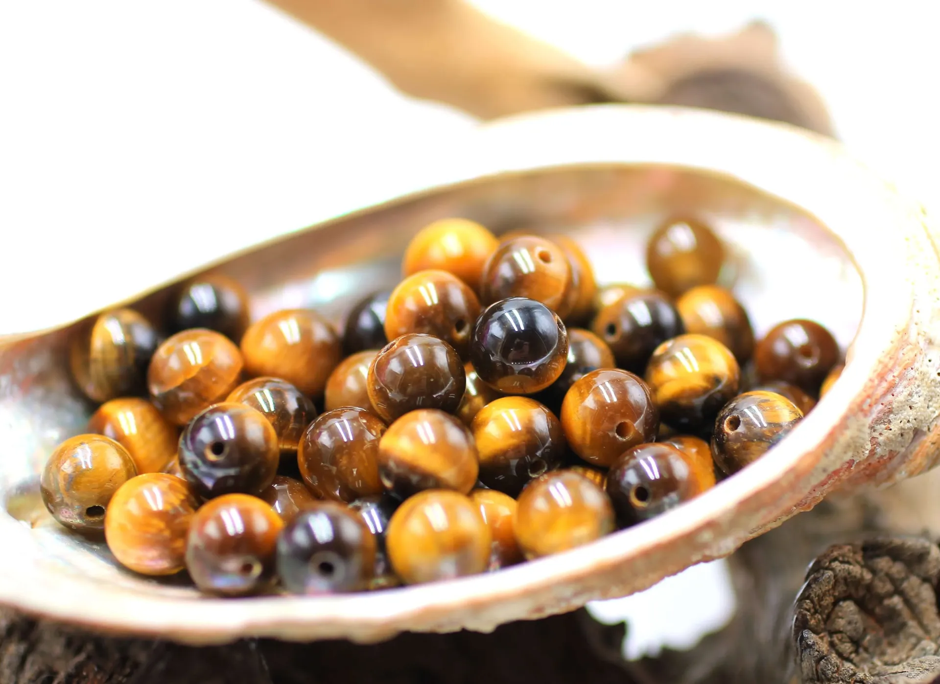 Perle 8mm en Œil de tigre