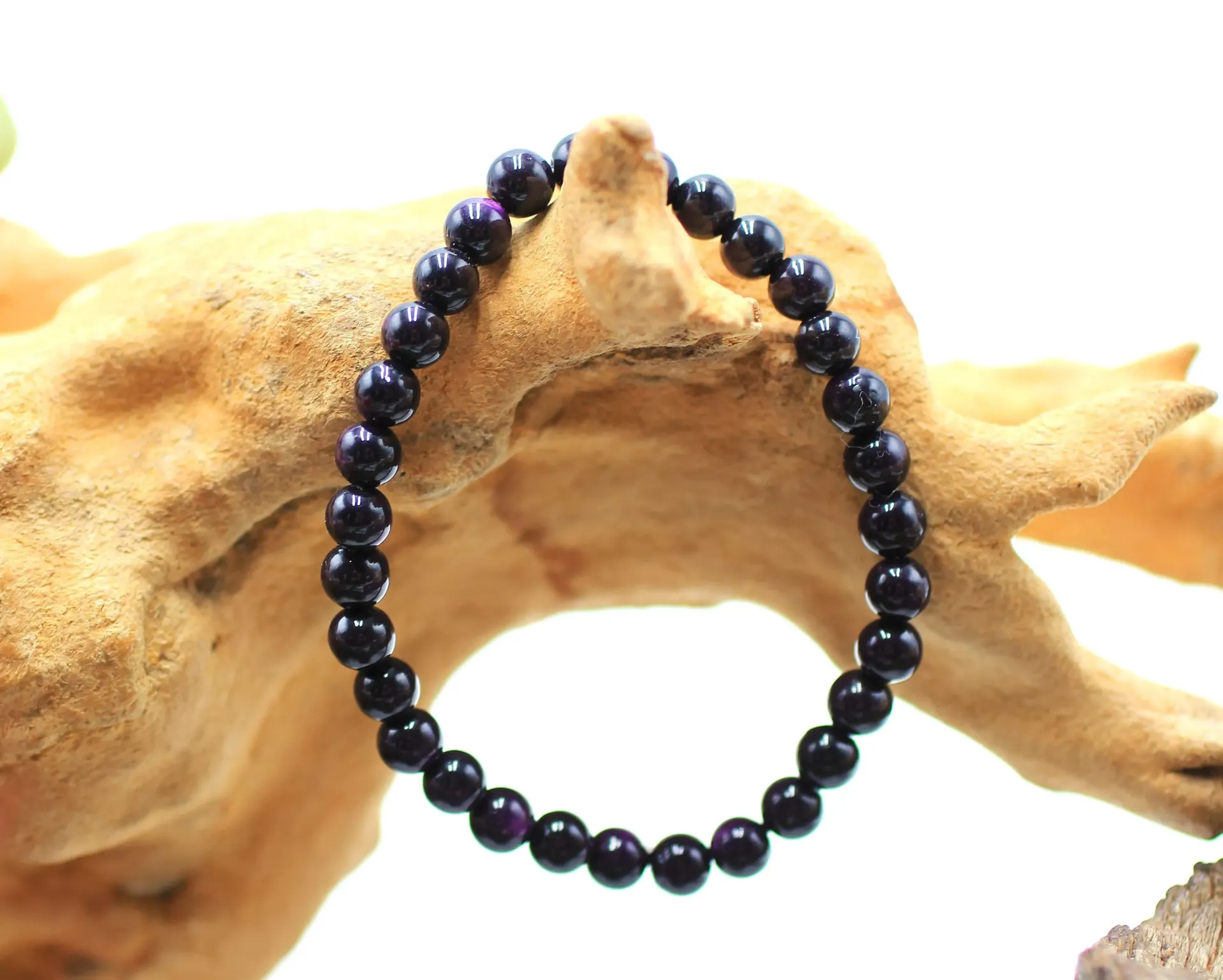 Bracelet en perles 6mm en Purpurite