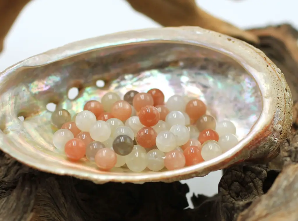 Perle 6mm en Pierre de lune mixte