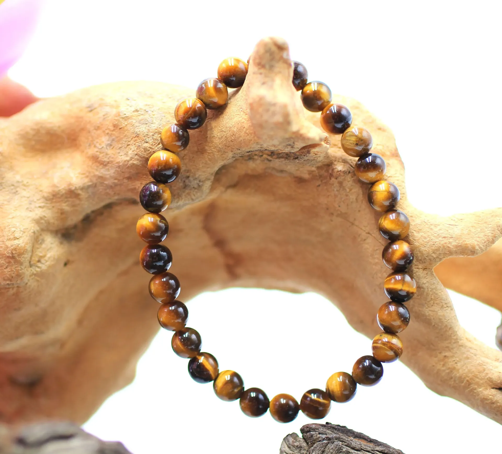 Bracelet en perles 6mm en Œil de tigre