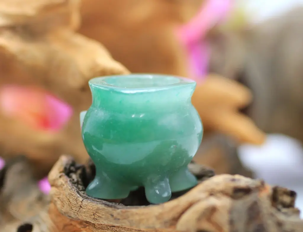 Chaudron en Aventurine verte