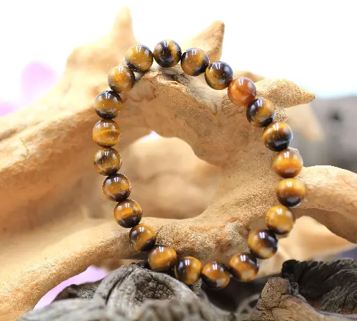 Bracelet en perles 8mm en Œil de tigre