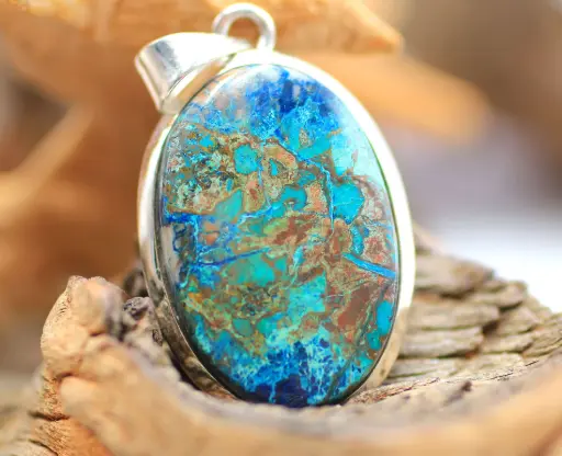 Pendentif en Argent 925 et en Chrysocolle