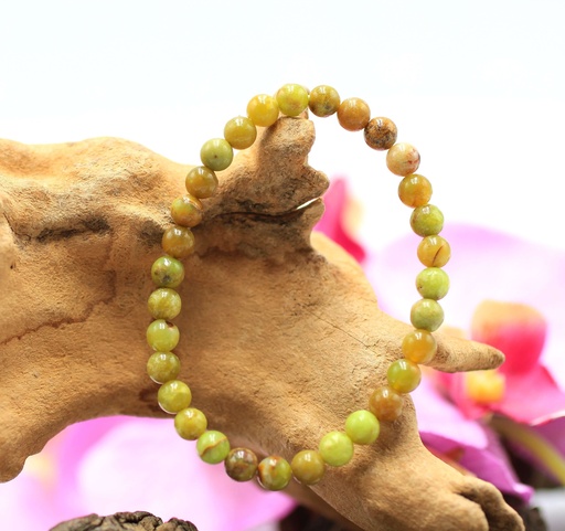 Bracelet en perles 6mm en Opale verte