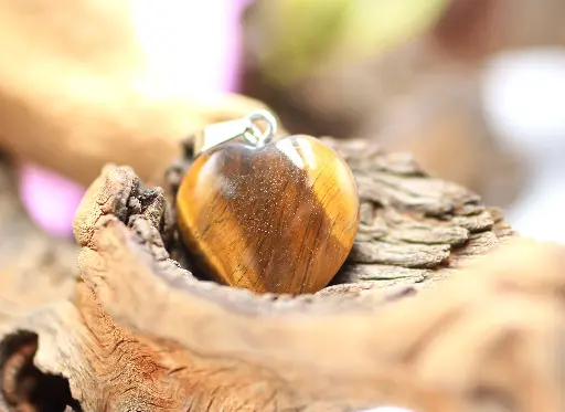 Pendentif coeur en Œil de tigre
