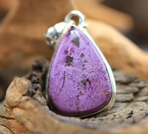 Pendentif en Argent 925 et Stichtite