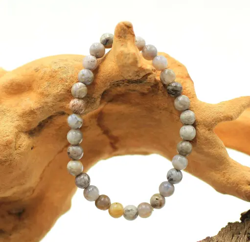 Bracelet en perles 6mm en Agate bambou