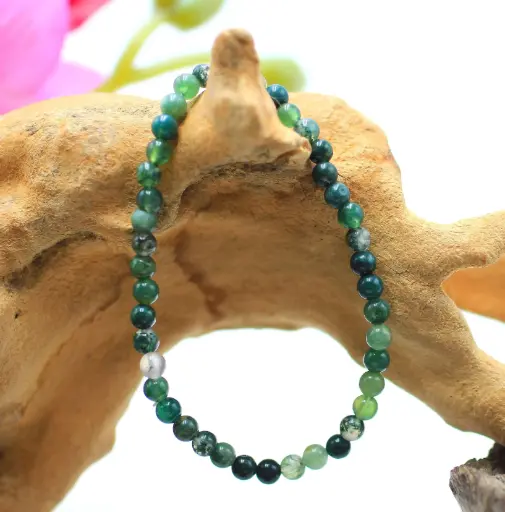 Bracelet en perles 4mm en Agate mousse