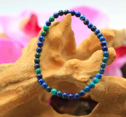Bracelet en perles 4mm en Azurite-Malachite