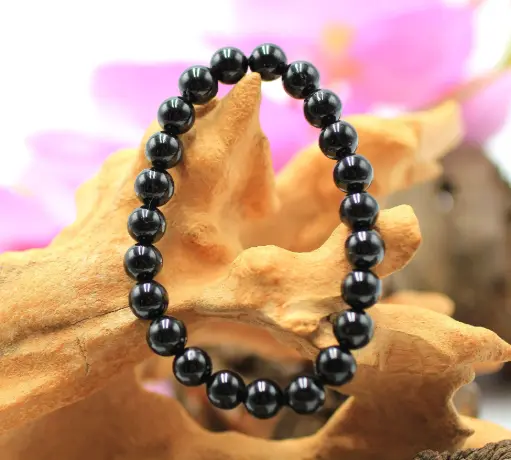 Bracelet en perles 8mm en Tourmaline noire
