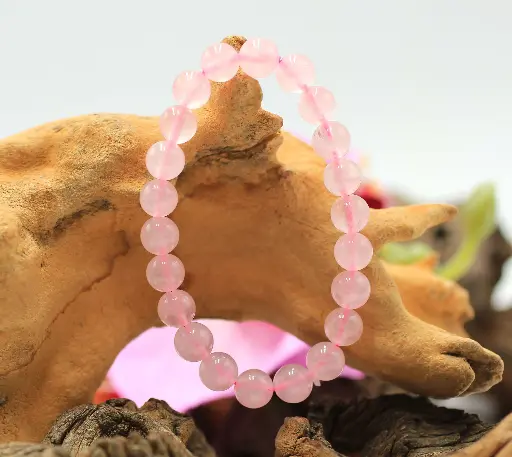 Bracelet en perles 8mm en Quartz rose