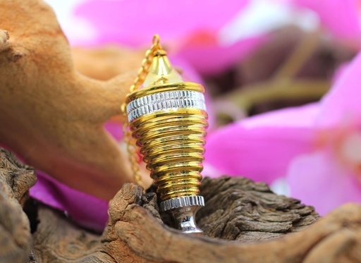Pendule témoin en Acier chromé et doré