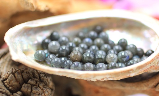 Perle 6mm en Labradorite noire