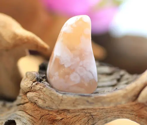 Agate fleur de cerisier roulée