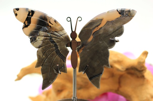 Papillon en Agate Volcano sur pied