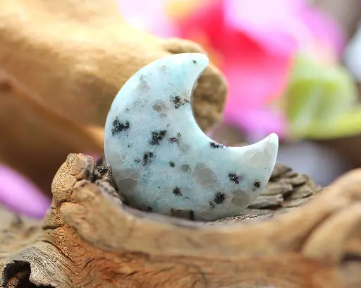Croissant de lune en Jaspe Kiwi