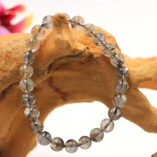 Bracelet en perles 6,5-7,5cm en Diamant Herkimer