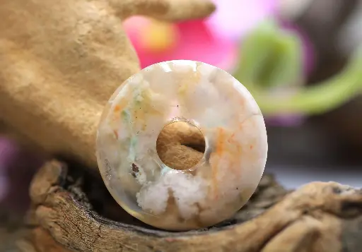 Pendentif donut en Agate fleur de cerisier