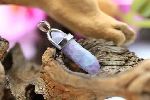 Pendentif biseauté en Fluorite multicolore